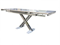 Bengi Ticaret Masa 13661 X Ayak Model Metal Nikelaj Kelebek Yan Açılır Üstü Cam Kaplam El Yapım