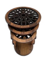 Bengi Ankara Mobilya Zigon Cnc 12468 ST Osmanlı Motif İşleme Metal Ayak Kütük Desen Mdf Tabla El Yapım