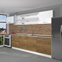 Decoraktiv Ekol 280 MDF Hazır Mutfak Dolabı - Tezgah Dahil - Pera Beyaz