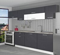 Decoraktiv Ekol 240 MDF Hazır Mutfak Dolabı - Tezgah Dahil - Antrasit
