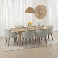 Adore Mobilya Bohem Açılır Yemek Masası Florida Meşe 160-200x78x90 CM