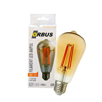 Orbus ORB-ST6W Amber E27 540LM Sarı LED Ampul