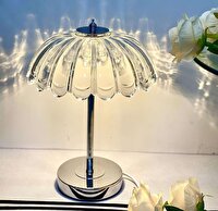 Torima LW-13 Abajur Kristal Masa Lambası Kumandalı Romantik Akrilik LED Gece Lambası Gümüş