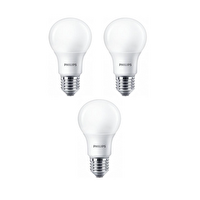 Philips 8W 60W 6500K E27 Beyaz Tasarruflu LED Ampul - 3 Adet