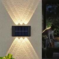 Evimdeyokyok 6 Ledli Solar Duvar Lamba Dekorasyon Aydınlatma Aplik Güneş Enerji Gün Işığı 2'li Set