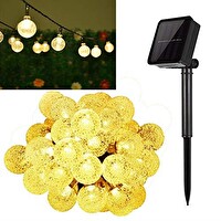 Sge Teknoloji 7 Metre 50 Led Sarı Şeffaf Kristal Top 8 Modlu Solar Güneş Enerjili Aydınlatma Lambası