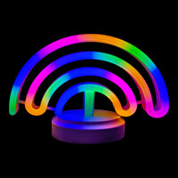 Evimdeyokyok Neon Işıklı Gökkuşağı Masa Gece Lambası Pil ve Usb