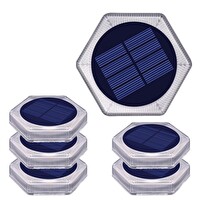 Upway 6'lı Güneş Enerjili Mavi Peyzaj Lambası - 20 LED IP68 Su Geçirmez Kırılmaz Paslanmaz