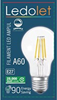 Ledolet 4W Filamentli Led Ampul A60 E27 Dim Vintange Rustik Lamba Sarı Işık 2700K