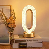 Çeşithane Kristal Masa Lambası LED Dokunmatik 3 Renk Şarjlı Modern Dekoratif Gece Lambası