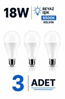 Şahnet 18W E27 LED Ampul 6500K Beyaz Işık 3 Adet
