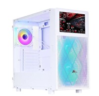 Power Boost Kasa PB-P4367BWUSB 3.0 ATX LCD Mesh Panel ARGB Fan Beyaz Kasa(PSU Yok)