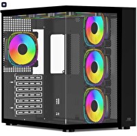 Power Boost PB-SS02B Sea View USB 3.0. ATX 7 x ARGB Fanlı Siyah Kasa (PSU Yok)