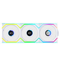 Lian Li Uni Fan Reverse SL G99.12RSLLCD1W3W.00 Wireless LCD 3x120 MM Beyaz Kasa Fanı