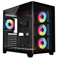Frisby FC-9545G 7x120 MM RGB FAN Mid Tower ATX Siyah Gaming (Oyuncu) Kasa