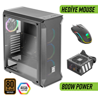 Green Z5 Surena ARGB Gaming Bilgisayar Kasası (4×120mm Fan + Kumanda) – 800W 80+ Bronze PSU Dahil