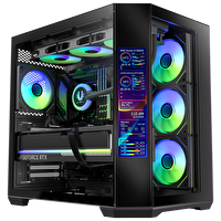 BitFenix Digital T10 EF 850W 80+Bronze 8.8"ARGB USB 3.1 ATX Mid Tower Siyah Kasa BFC-KT10EFBBK850-4A