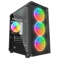 Rampage Vega V2 650W 80+ Bronze Tempered Glass USB3.0 RGB mATX Siyah Gaming Kasa