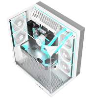 Power Boost Eclipse USB 3.0 USB-C Tempered Glass 8xARGB Fanlı ATX Mid Tower Beyaz Gaming Kasa