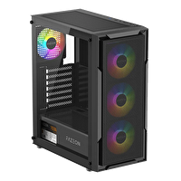 Fazeon F11 750W 80+ Bronze Tempered Glass Mesh 4x RGB Fanlı Siyah ATX Bilgisayar Kasası