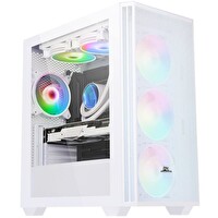 Power Boost PB-P2252BW ATX Ring Argb Fan Beyaz Psu Yok Oyuncu Bilgisayar Kasası