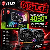 MSI GeForce RTX 4060 Ti Gaming X 8GB GDDR6 128 Bit DLSS 3 DX12 Oyuncu Ekran Kartı