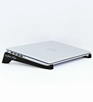 Bk Kişiye Özel Taşınabilir Ahşap Siyah Notebook Laptop Standı