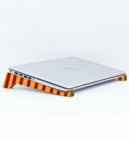 BK Gift Taşınabilir Ahşap Sarı Kırmızı Notebook Laptop Standı