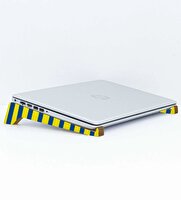 Bk Gift Taşınabilir Ahşap Sarı Lacivert Laptop Standı