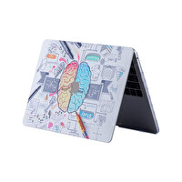 McStorey Macbook Air M2 13.6" A2681 Uyumlu Brain Beyaz Laptop Koruyucu Kılıf