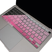 McStorey MacBook Air M1 13" A2179 A2337 Uyumlu UK(AB) Arapça Baskılı Gradient Pembe Klavye Kılıfı