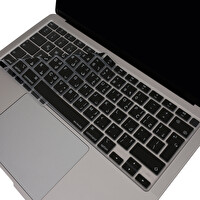 McStorey MacBook Air M1 13" A2179 A2337 Uyumlu UK(AB) Arapça Baskılı Siyah Klavye Kılıfı