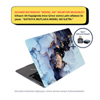 SyncCase Huawei Kılıf MateBook D15 Kılıf (2019-2020-2021-2022 Yılı) ile Uyumlu Koruyucu Kılıf Marble14NL Gri
