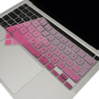 McStorey MacBook Pro M1 M2 13" A2289 2251 A2338 A2141 Uyumlu Türkçe Q Baskı Gradient Pembe Klavye Kılıfı