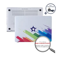 McStorey MacBook Air M1 13" A1932 A2179 A2337 Uyumlu Beyaz Laptop Koruyucu Kılıf PAINT03