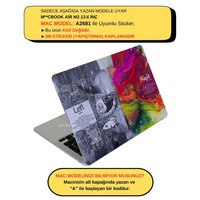 McStorey MacBook Air M2 13.6" A2681 Uyumlu Gri Laptop Koruyucu Kaplama Sticker Kılıf BRAINNL