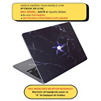 McStorey MacBook Air A2179 Uyumlu Siyah Laptop Koruyucu Kaplama Sticker MARBLE14
