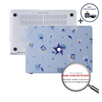 McStorey MacBook Air M1 13" A1932 A2179 A2337 Uyumlu Açık Mavi Kılıf FLOWER04