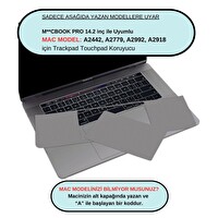 McStorey Macbook Pro 14.2" A2442 A2779 A2992-18 Uyumlu Gri Sticker Guard Touchpad Trackpad Koruyucu