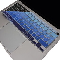 Lacivert Mavi Macbook Air M1 Klavye Kılıfı Türkçe Q Baskı A2179 A2337 Ile Uyumlu Ombre