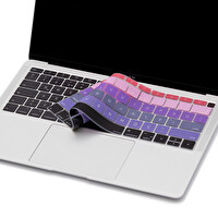 Pembe Mavi Laptop Macbook Air Klavye Koruyucu Us-tr Harf Baskılı A1932 Ile Uyumlu Ombre