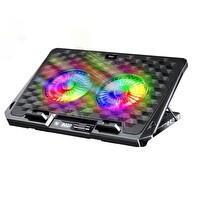 Juo Odin RGB Işıklı Gaming 2200RPM Çift Fan LED Display Laptop Notebook Soğutucu Stant