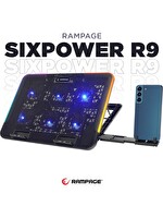 Rampage SIXPOWER R9 6 Fan RGB Işıklı Telefon Tutuculu Notebook Soğutucu