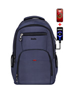 Dada 06 Lacivert Laptop Sırt Çantası 14 inç Usb Typc-E Aparatlı Su Geçirmez Kumaş Ortopedik