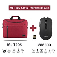 Mila Ml-t205-wm300 Business Serisi 15.6" Su Geçirmez Kumaş Ve Fermuar Laptop Notebook Çantası ve Mouse