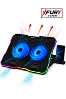 Fury E-Sport RGB Laptop Soğutucu 2 Fanlı Ayarlanabilir Standlı Notebook Soğutucu