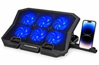 Hadron HDX4254 Thunder Serisi 13-15.6" Uyumlu Laptop Soğutucu 6 Fanlı LED Telefon Standlı Siyah