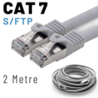 Irenis 2 Metre CAT7 Kablo S/FTP LSZH Ethernet Network Lan Ağ Kablosu Gri