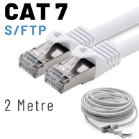 Irenis 2 Metre CAT7 Kablo S/FTP LSZH Ethernet Network Lan Ağ Kablosu Beyaz