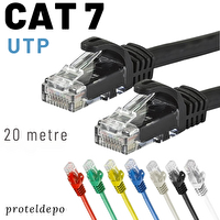 Irenis 20 Metre CAT7 Kablo Ethernet Network İnternet Lan Ağ Kablosu Siyah
